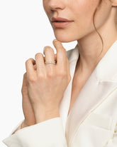 Pavé Crossover Ring in 18K Yellow Gold with Diamonds, 6mm